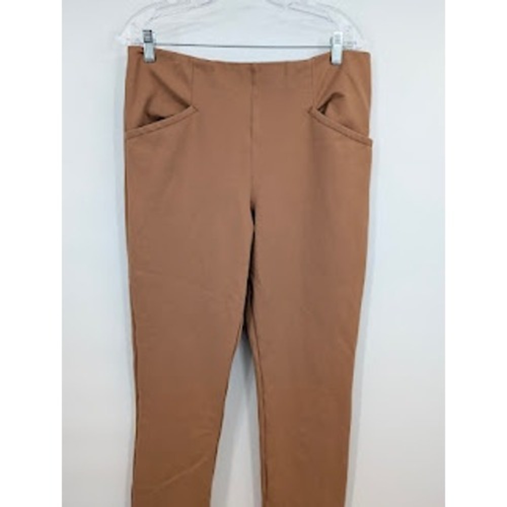 Maeve Anthropologie Women's Slim Seamed Leggings Ponte Knit Pants Brown sz Large